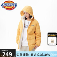 dickies羽絨服 女式雙面兩穿放羊羔絨羽絨服連帽外套10808 蜂蜜黃 M 充絨量:80g