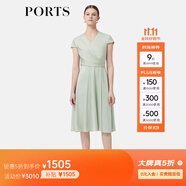 PORTS寶姿春季新品女裝通勤優(yōu)雅褶皺設計無袖連衣裙ALP8D037KWT003 奶綠色 M (6)