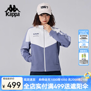 卡帕背靠背針織外套女2024新款復古運動服連帽開衫上衣女款K0E82MK43 蒼鷺紫-4611 L