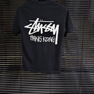 斯圖西（stussy）夏季印花寬松短袖T恤男女情侶外穿 黑色 高品質(zhì) S