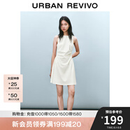 UR2025春季新款女裝時(shí)尚氣質(zhì)褶皺收腰短款連衣裙UYY750029 米白 M