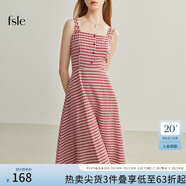 FANSILANEN范思藍(lán)恩22FS2124法式格子吊帶連衣裙女夏季長(zhǎng)款甜美氣質(zhì)顯瘦裙子 吊帶紅白格 XS