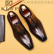 KLWP香港正品輕奢品牌男鞋2025秋季新款英倫商務(wù)正裝真皮防臭休閑皮鞋 復(fù)古棕 40 (250mm)