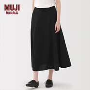 無印良品（MUJI）女式 涼感 寬擺裙 長半身裙女裙子25年夏季 女裝涼感物語BE1VTC5S 黑色 M （160/66A）