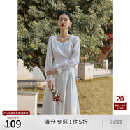 自巧小個子法式赫本風(fēng)連衣裙女新款收腰顯瘦設(shè)計感小眾長裙子22ZQ0080 本白 M