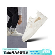 安踏（ANTA）板鞋男鞋耐磨防滑空軍一號小白鞋學(xué)生休閑鞋子 象牙白/麥芽淺棕 -3 41