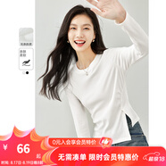 梵希蔓春秋打底衫可外穿2024新款黑白內搭長(cháng)袖t恤女修身收腰上衣 M3289 米白色 XL