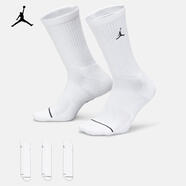 耐克（NIKE）JORDAN EVERYDAY 速干中筒運動襪（3雙） DX9632-100 S