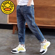 G.duck兒童褲子秋冬男童加絨加厚牛仔褲中大童4-12歲男孩修身長(cháng)褲冬季 8803單褲 110 適合身高100-110cm年齡4-5歲