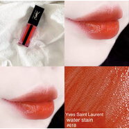 YSL618大促圣羅黑管水光唇釉617 613 612 618方管01口紅13 17圓管80 水光唇釉618#元氣血橙色