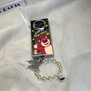 哈哈孩銀色皮斜挎適用vivoxfold3手機殼w23/24折疊屏三星zfold6 鏡面+A83-103元寶草莓熊+銀鉆 vivo X Fold3