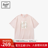 Herschel加拿大赫行 休閑運動圓領字母印花短袖T恤中性 經(jīng)典灰玫瑰 L