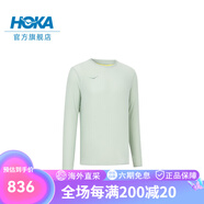 HOKAONE ONE 新款男士夏季跑步長袖T戶外運動透氣輕薄舒適 蘆薈綠 S