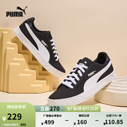 彪馬（PUMA）【小白鞋】經(jīng)典帆布薄底板鞋男女黑白運(yùn)動(dòng)鞋SMASH 374754 黑色-白-02 37