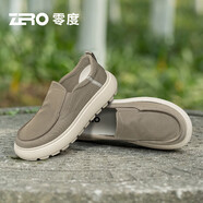 零度Zero官方男鞋休閑鞋2025夏季新款輕便透氣一腳蹬駕車鞋時尚百搭 卡其色 38