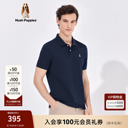 Hush Puppies暇步士男裝夏簡約純棉短袖Polo衫男 075深藍1 M
