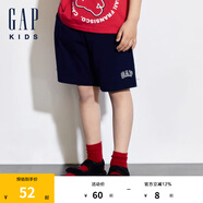 Gap【大小童同款】男童夏純棉logo針織短褲運動休閑兒童裝466674 海軍藍 120 cm 亞洲尺碼
