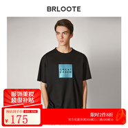 巴魯特（Brloote）印花短袖T恤男漸變圖案百搭體恤夏裝 黑色 170/90A