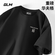 GLM華夫格短袖男款夏季寬松大碼重磅白色五分袖簡約百搭圓領男士t恤