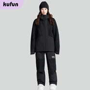 酷峰（kufun）滑雪服套裝女男新款小眾小香風(fēng)雪衣套裝單板雙板裝備外套防水 星光黑套裝 M