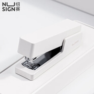 得力（deli）紐賽辦公復古訂書(shū)機 德國創(chuàng  )意設計12號資料紙手動(dòng)裝訂器 白NS082