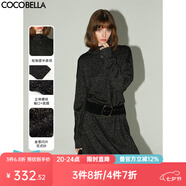 COCOBELLA[璀璨星河]黑金亮片針織連衣裙女高領(lǐng)毛衣裙FR3066-2 黑金色 S