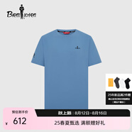 比音勒芬2025夏季新款透氣圓領(lǐng)防曬短袖T恤休閑簡(jiǎn)約親膚男士上衣日常通勤 69藍灰色 2XL （115）