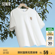 森馬（Semir）【多彩涼感T】短袖t恤女夏中長款寬松舒適刺繡上衣109324100007