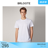 巴魯特（Brloote）百搭T恤男棉質(zhì)感親膚刺繡短袖體恤夏裝 白色 165/88A