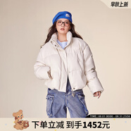 LALABOBO90鴨絨休閑立領(lǐng)羽絨服女氣質(zhì)百搭寬松保暖厚外套潮流LBCD-WSYR48 米白 M 165