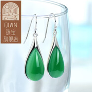 QIWN高級(jí)感綠純銀耳環(huán)女耳墜女氣質(zhì)長(zhǎng)款2025年新款潮小眾設(shè)計(jì)飾品 耳環(huán)