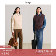 旅途原品ltyp Alpaca羊駝毛長絨感慵懶大廓形開衫/馬甲/毛衣系列 杏仁米-毛織背心 M