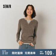 森馬（Semir）森馬毛衣女短款假兩件含羊毛針織衫24冬新款保暖內搭109724107015