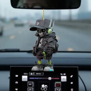 丹琴泰迪小狗背包掛件鑰匙扣鏈車(chē)載裝創(chuàng  )意公仔可愛(ài)汽車(chē)掛飾吊墜飾品 骷髏頭平面掛件【2個(gè)】