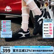 KAPPAWing卡帕賽車鞋德訓(xùn)鞋女2025夏季新款休閑跑鞋潮流復(fù)古運動板鞋子 黑色/冬日白 43