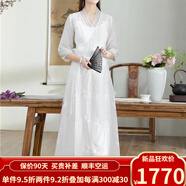 歐迪鳥（ODYBIRD）2025套裝夏季茶服中國(guó)風(fēng)復(fù)古女裝氣質(zhì)女神吊帶連衣裙兩件套女 白色 S