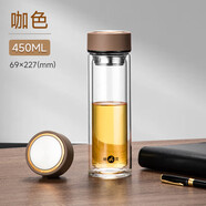 明霞玻璃杯雙層大容量水杯便攜車(chē)載男女泡茶杯子MXCGG3603-ST450