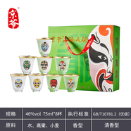 京爺北京京爺二鍋頭臉譜口杯酒46度75ml*8杯清香型純糧釀造 46度 75mL 京爺二鍋頭口杯酒麩曲清香*8杯 京爺二鍋頭臉譜口杯酒