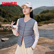鴨鴨（YAYA）短款羽絨馬甲女冬季純色百搭顯瘦輕薄上衣馬夾背心外套內(nèi)膽羽絨服
