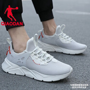 喬丹QIAODAN秋季男鞋跑步鞋休閑鞋網(wǎng)面透氣運動(dòng)跑鞋旅游鞋R 象牙色/淺灰 40.5