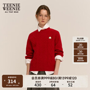 Teenie Weenie小熊女裝簡約時尚絞花毛衣秋冬學(xué)院風(fēng)休閑針織衫wp 紅色 160/S