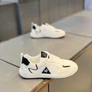 樂(lè )卡克（Le coq sportif）法國公雞夏季男鞋2025年新款休閑鞋低幫軟底跑步鞋網(wǎng)面透氣阿甘鞋 白黑 39 皮鞋尺碼