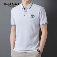 悍風(fēng)（HUMGFENG）品牌純棉短袖Polo衫2025夏季新款男士翻領(lǐng)刺繡休閑大碼t恤長(cháng)袖潮 白色短袖 L 170建議120-135斤