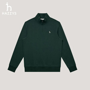 哈吉斯（HAZZYS）男裝 2025秋季新款半開襟衛(wèi)衣男羅紋磨毛長袖男T恤ABTZE0CDE53 茶綠色OG 2XL （185/104A 52）