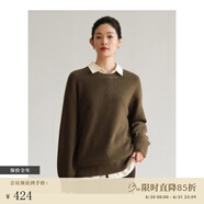 旅途原品 100%美麗諾羊毛慵懶感新款毛衣內(nèi)搭外穿休閑百搭毛衫女秋季 圓領(lǐng) - 小鹿咖（現(xiàn)貨） XS-S(155cm)