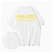 皇古迪Shameless美劇LIP同款字母印花短袖t恤男女夏季寬松純棉運(yùn)動半袖 白色 純棉 短袖 S 80-100斤