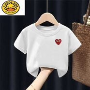 G.duck純棉短袖兒童t恤中大童帥氣男童夏裝2021新款洋氣女孩童裝夏季 大眼睛#白色 均碼 cm