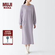 無(wú)印良品 MUJI 女式 毛圈 寬松版 連衣裙 FD1JBA3A 衛衣裙 薰衣草色 S(155/80A)