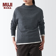 無(wú)印良品 MUJI 女式 牦牛絨混羊毛 高圓領(lǐng)毛衣女款春秋長(cháng)袖針織衫BAC22A1A 炭灰色 M (160/84A)