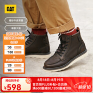 CAT卡特馬丁靴工裝靴男靴男鞋機車(chē)風(fēng)復古牛皮短靴高幫鞋子男七夕禮物 黑色 44